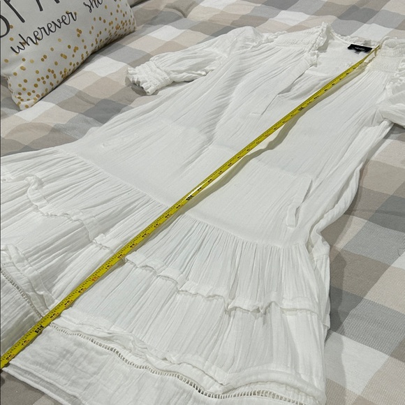 ME+EM White Cotton Cheesecloth Swing Mini Dress. Size 6 - Picture 10 of 13